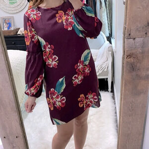 LOFT floral shirt dress boho size medium new without tags